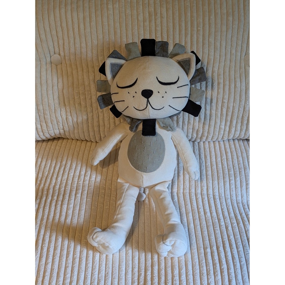 Pottery Barn Kids Lion cat Plush Stuffed Animal Neutral Cream